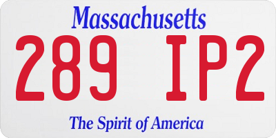 MA license plate 289IP2