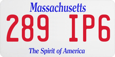 MA license plate 289IP6