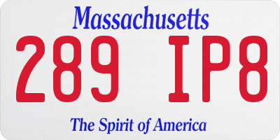 MA license plate 289IP8