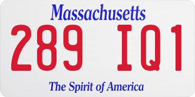 MA license plate 289IQ1