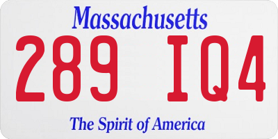 MA license plate 289IQ4