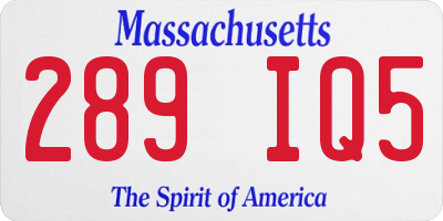 MA license plate 289IQ5