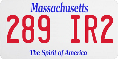 MA license plate 289IR2