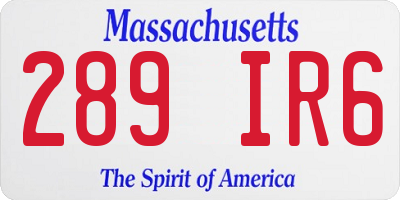MA license plate 289IR6