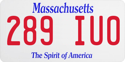 MA license plate 289IU0