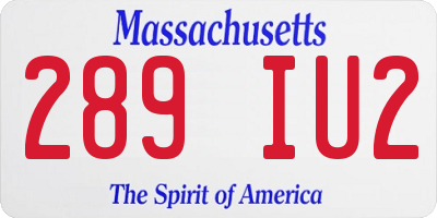 MA license plate 289IU2