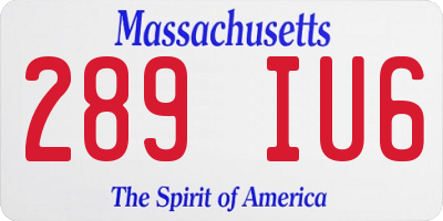 MA license plate 289IU6