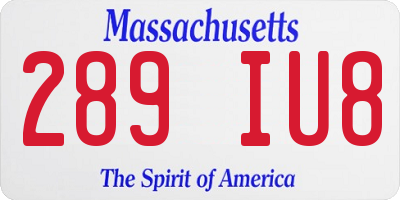 MA license plate 289IU8