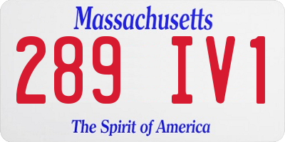 MA license plate 289IV1