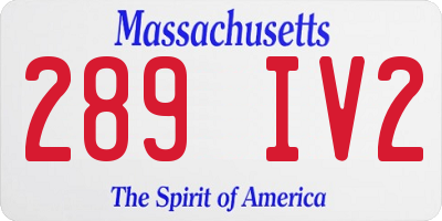 MA license plate 289IV2