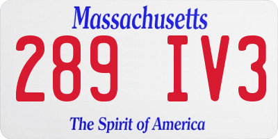 MA license plate 289IV3