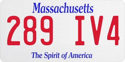 MA license plate 289IV4