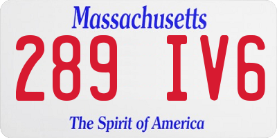 MA license plate 289IV6