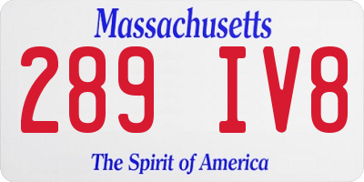 MA license plate 289IV8