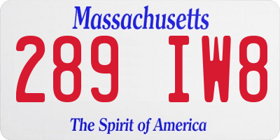 MA license plate 289IW8