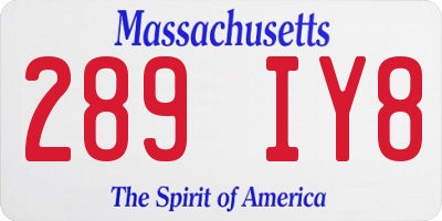 MA license plate 289IY8
