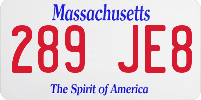 MA license plate 289JE8