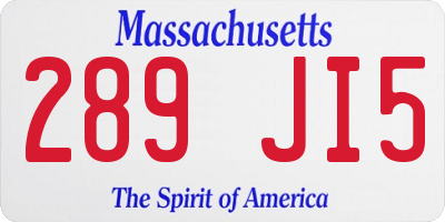 MA license plate 289JI5