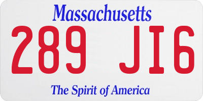 MA license plate 289JI6