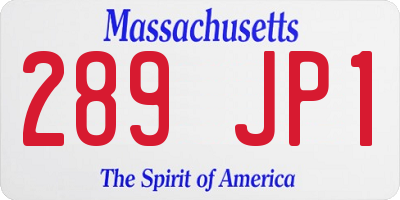 MA license plate 289JP1