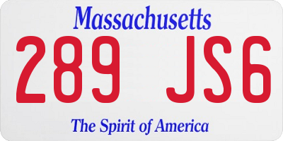 MA license plate 289JS6