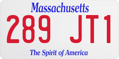 MA license plate 289JT1
