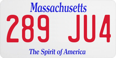 MA license plate 289JU4