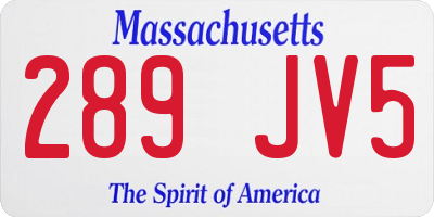 MA license plate 289JV5