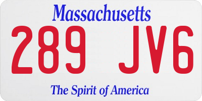 MA license plate 289JV6