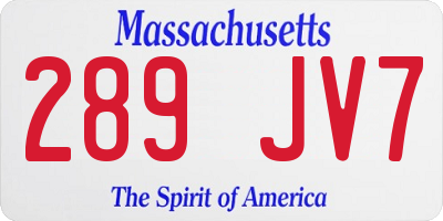 MA license plate 289JV7