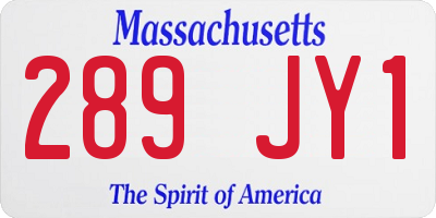 MA license plate 289JY1