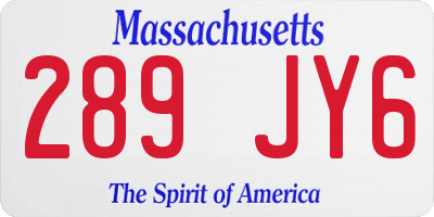 MA license plate 289JY6