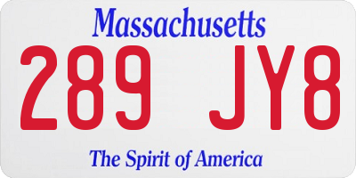 MA license plate 289JY8