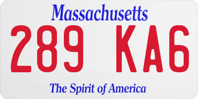 MA license plate 289KA6