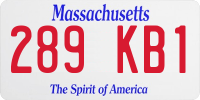 MA license plate 289KB1