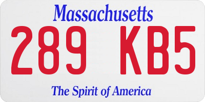 MA license plate 289KB5