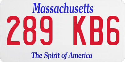 MA license plate 289KB6