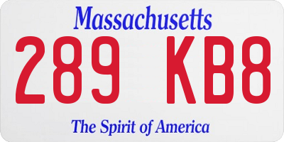 MA license plate 289KB8