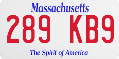 MA license plate 289KB9