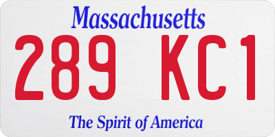 MA license plate 289KC1