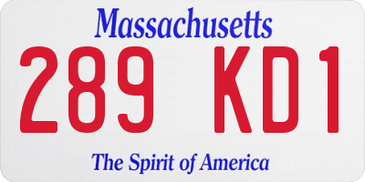 MA license plate 289KD1
