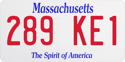 MA license plate 289KE1