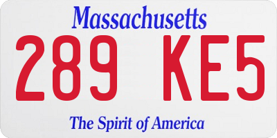MA license plate 289KE5