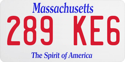 MA license plate 289KE6
