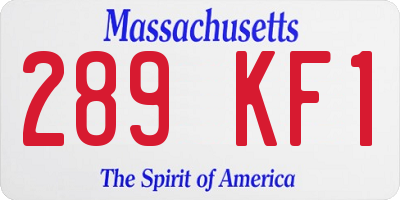 MA license plate 289KF1