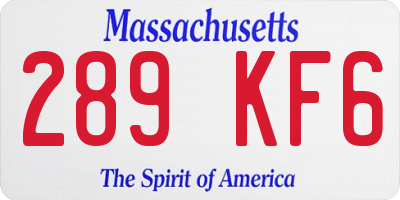 MA license plate 289KF6