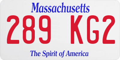 MA license plate 289KG2