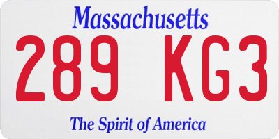 MA license plate 289KG3