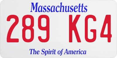 MA license plate 289KG4