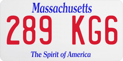 MA license plate 289KG6